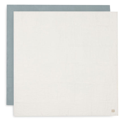 Hydrofiele Doek Large 115x115cm - Sea Green/Ivory - 2 Stuks - Babywinkel - 8717329393233