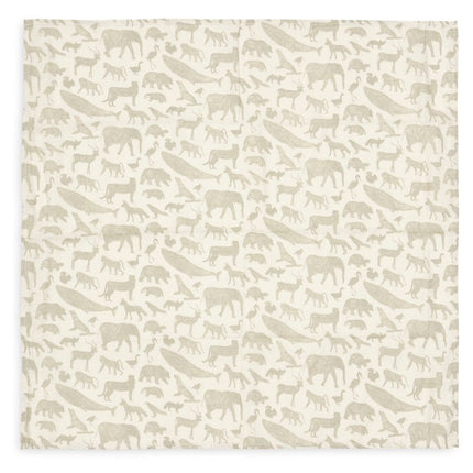 Hydrofiele Doek Small 70x70cm Animals - Olive Green - 3 Stuks - Babywinkel - 8717329376984