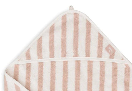 Jollein Badcape Baby Gestreept Terry Wild Rose 75X75cm - Jollein - Babywinkel - 8717329381827