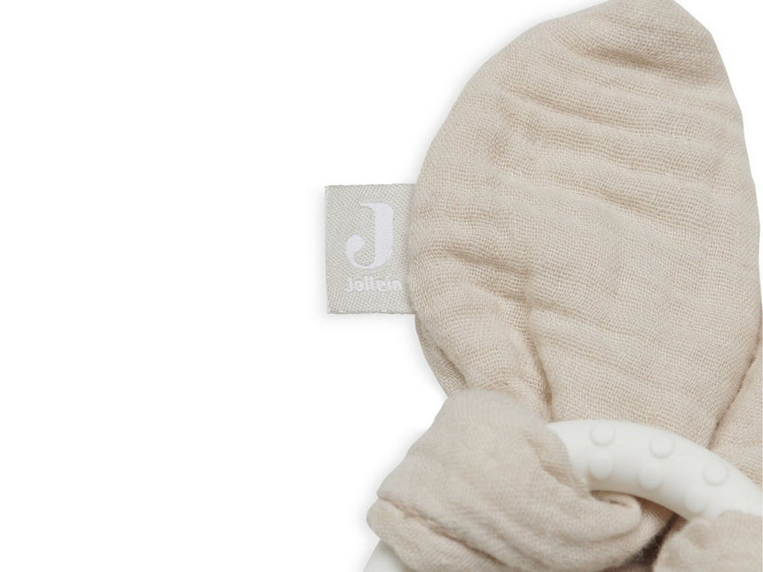 Jollein Bijtring Siliconen Bunny Ears Nougat koop je bij Babywinkel