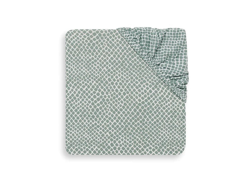 Jollein Hoeslaken Jersey Snake Ash Green 60x120cm - Jollein - Babywinkel - 8717329357938