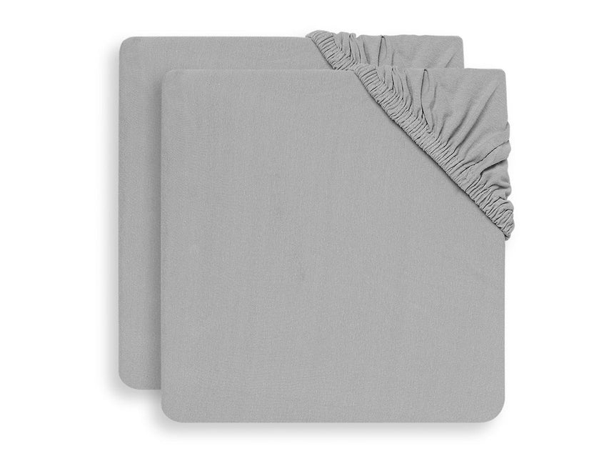 Jollein Hoeslaken Jersey Soft Grey 60x120cm 2st - Jollein - Babywinkel - 8717329351158