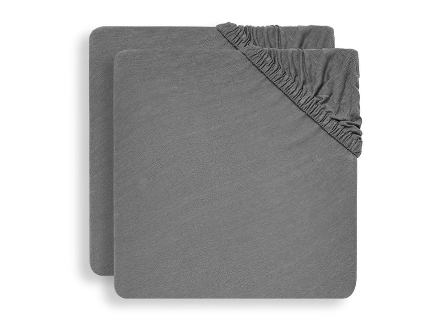Jollein Hoeslaken Jersey Storm Grey 60x120cm 2st - Jollein - Babywinkel - 8717329359994