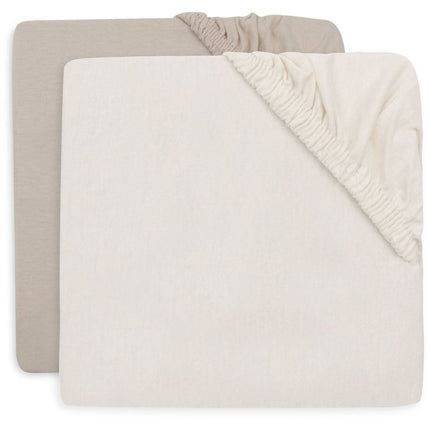 Jollein Hoeslaken Ledikant Oatmeal/Sand 70/75 X 140/150 Cm 2St - Babywinkel - 8717329404038