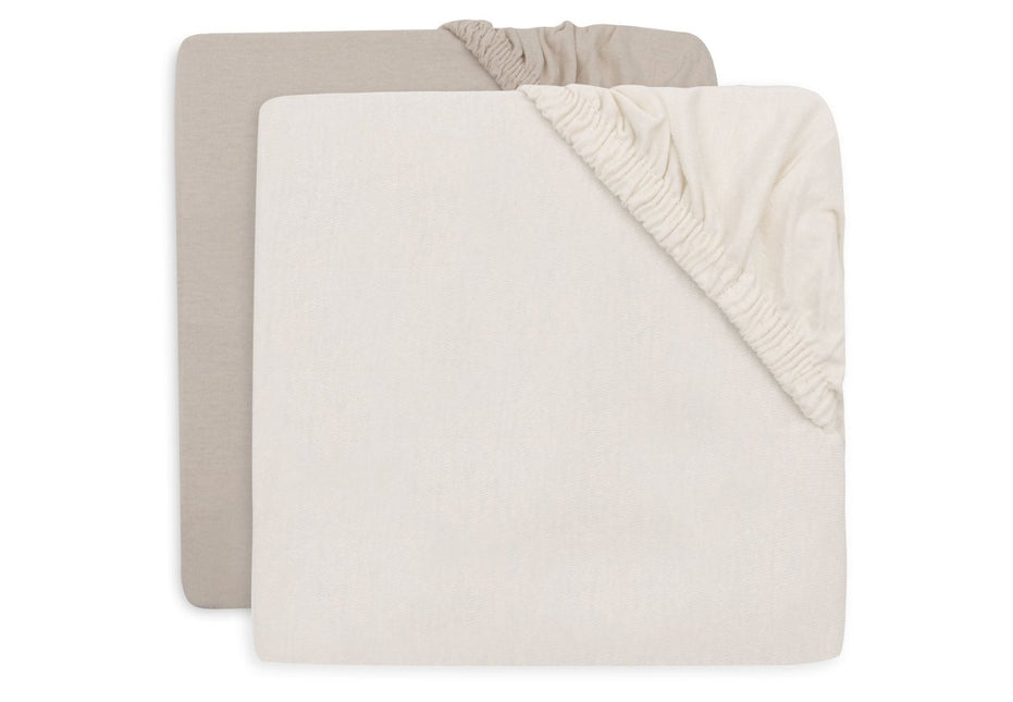 Jollein Hoeslaken Ledikant Oatmeal/Sand 70/75 X 140/150 Cm 2St - Babywinkel - 8717329404038