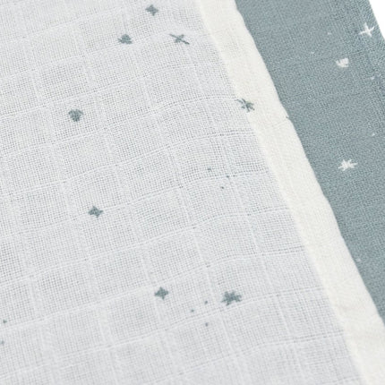 Jollein Hydrofiele Doek Twinkling Sea Green 70X70 Cm 3St - Jollein - Babywinkel - 8717329388031