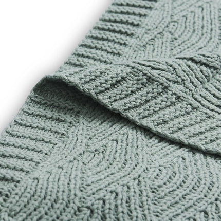 Jollein Ledikantdeken River Knit Ash Green 100x150cm koop je bij Babywinkel