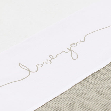 Jollein Ledikantlaken Love You Nougat 120x150cm - Jollein - Babywinkel - 8717329358683