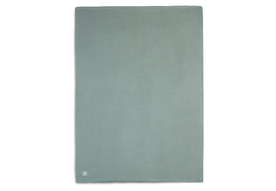 Jollein Wiegdeken Basic Knit Forest Green/Fleece 75x100cm koop je bij Babywinkel