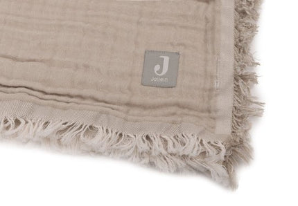 Jollein Wiegdeken Fringe Olive Green/ Ivory 75X100cm - Jollein - Babywinkel - 8717329380912