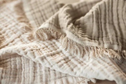 Jollein Wiegdeken Fringe Olive Green/ Ivory 75X100cm - Jollein - Babywinkel - 8717329380912