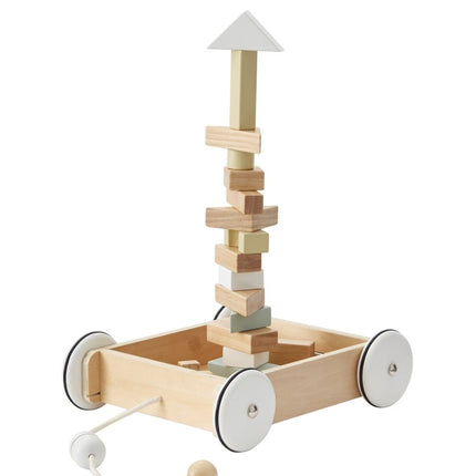 Kid's Concept Blokkenkar Met Blokken 28x26cm - Kid's Concept - Babywinkel - 7340028726975
