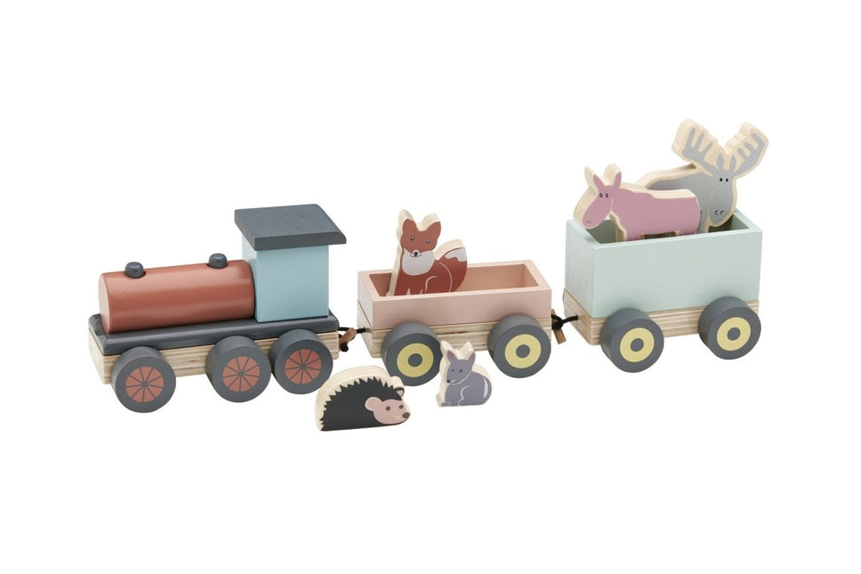 Kid's Concept Houten Speelgoed Speeltrein Met Dieren - Kid's Concept - Babywinkel - 7340028725404