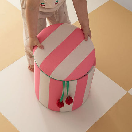 Kid's Concept Poef Cilinder Met Opbergruimte Roze koop je bij Babywinkel