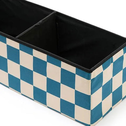 Kid's Concept Poef Met Opbergruimte Check Teal 80Cm koop je bij Babywinkel