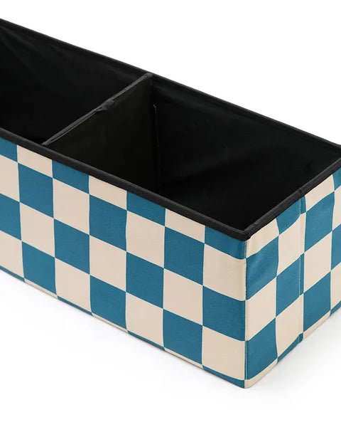 Kid's Concept Poef Met Opbergruimte Check Teal 80Cm koop je bij Babywinkel