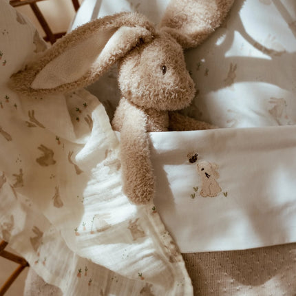 <tc>Little Dutch</tc> Ręcznik do kołyski Baby Bunny Biały haftowany