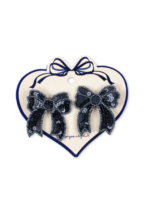 Konges Sløjd Haarspeldje Baby Sequin Bow Navy 2St koop je bij Babywinkel