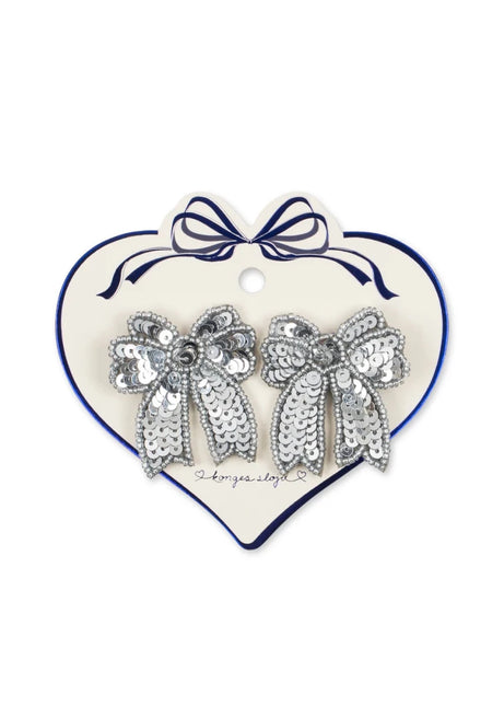 Konges Sløjd Haarspeldje Baby Sequin Bow Silver 2St koop je bij Babywinkel