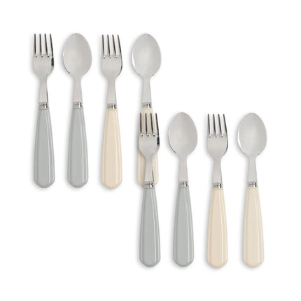 Konges Sløjd 8 Pack Bestek Creme/Onyx koop je bij Babywinkel