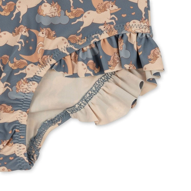 Konges Slojd Badpak Kind Ls Frill Unicorn Blue - Konges Slojd - Babywinkel - 5715404026994