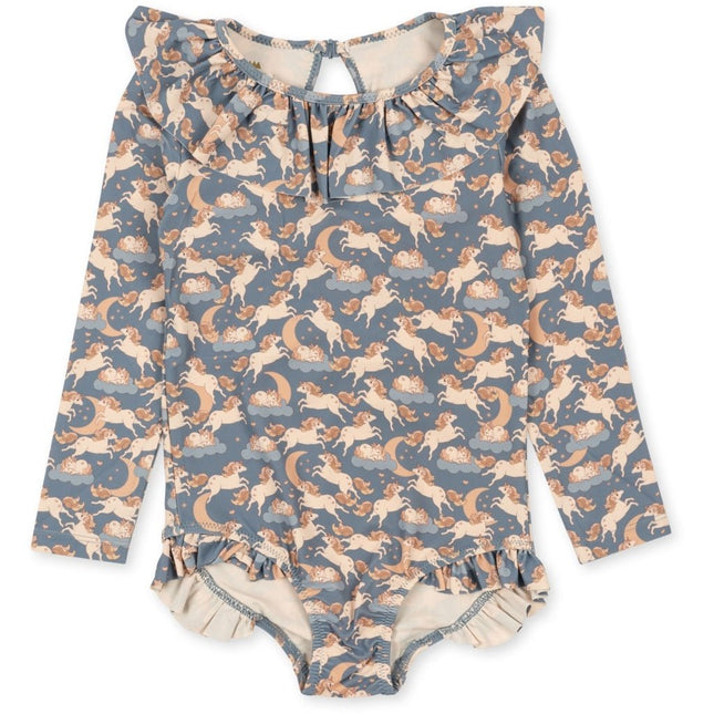 Konges Slojd Badpak Kind Ls Frill Unicorn Blue - Konges Slojd - Babywinkel - 5715404026994