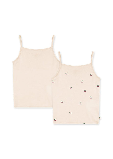 Konges Slojd Basic Topjes GOTS Cherry/Pearled Ivory 2st koop je bij Babywinkel