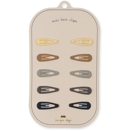 Konges Slojd Haarspeldje Baby Mini Drop Blue Shades 10st - Konges Slojd - Babywinkel - 5715404009058