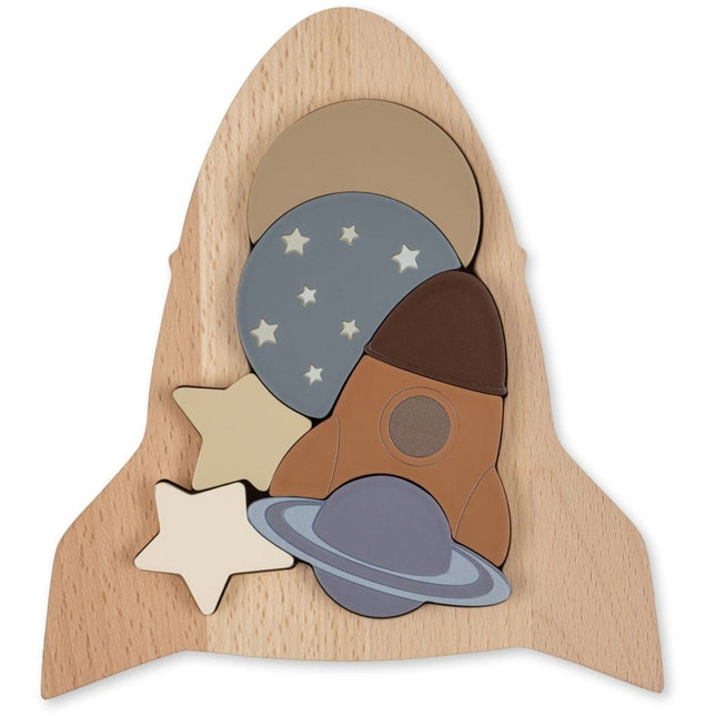 Konges Slojd Houten Speelgoed Puzzle Rocket Fsc Multi Color - Konges Slojd - Babywinkel - 5715404056151
