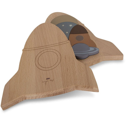 Konges Slojd Houten Speelgoed Puzzle Rocket Fsc Multi Color - Konges Slojd - Babywinkel - 5715404056151