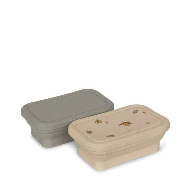 Konges Slojd Lunchtrommel 2 - Pack Foldable Lunchboxlemon/Topanga Beach - Konges Slojd - Babywinkel - 5715404151443