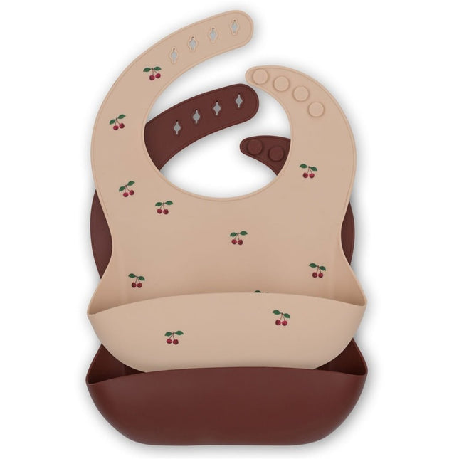 Konges Slojd Slabbetje Cherry/ Mocca 2st koop je bij Babywinkel