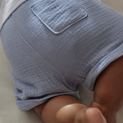 Korte broek blauw Stone Blue koop je bij Babywinkel