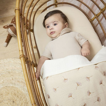 Ledikant laken pre - washed hydrofiel Uni - natural - 100x150cm - 0.3 TOG - Babywinkel - 4054703607628