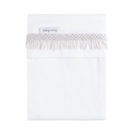 Ledikantlaken gebreide bies Happiness urban taupe/ecru 120x150 cm - Babywinkel - 8721052102888