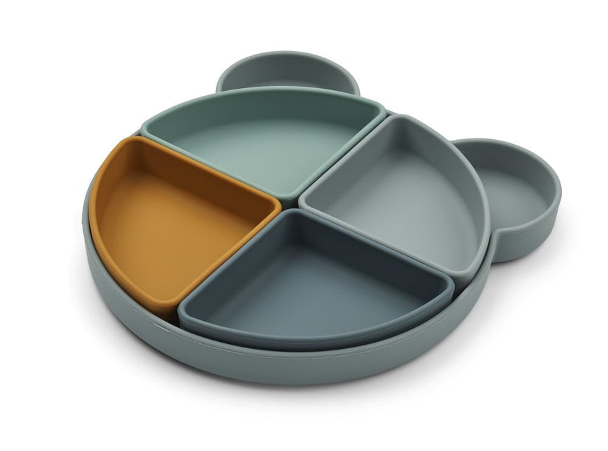 Liewood Babybord Arne Mr Bear Blue Fog koop je bij Babywinkel