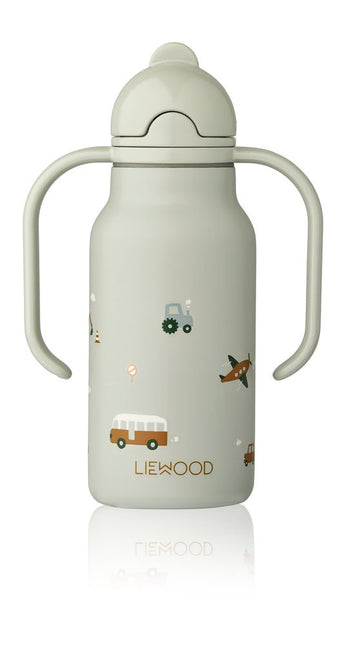 Liewood Drinkbeker Kimmie Vehicles/Dove Blue 250Ml - Liewood - Babywinkel - 5715493448660