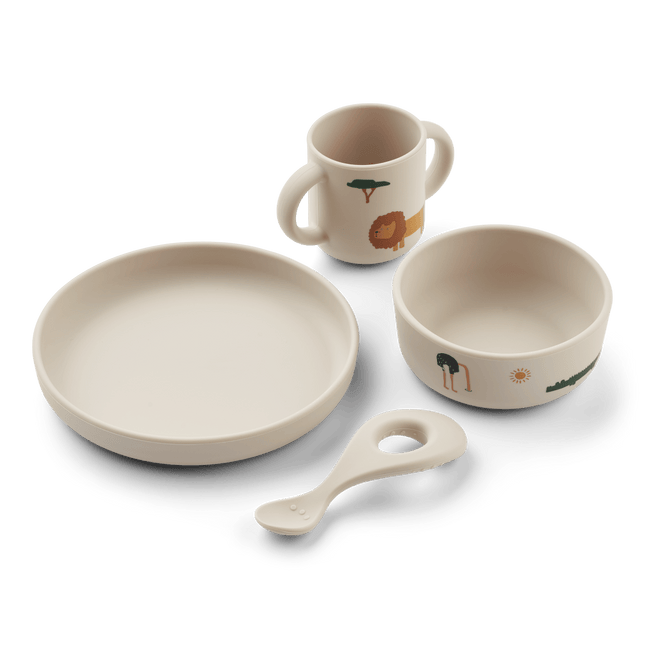 Liewood Kinderservies Set Vivi Safari Sandy koop je bij Babywinkel