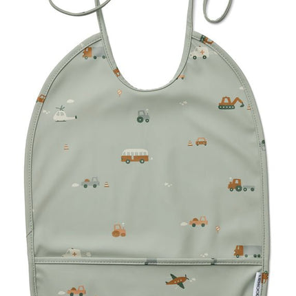 Liewood Slabbetje Lai Vehicles/Dove Blue - Liewood - Babywinkel - 5713370960762