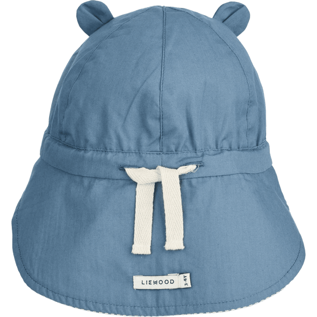 Liewood Zonnehoedje Baby Gorm Omkeerbare Blue Wave / Crème De La Crème koop je bij Babywinkel