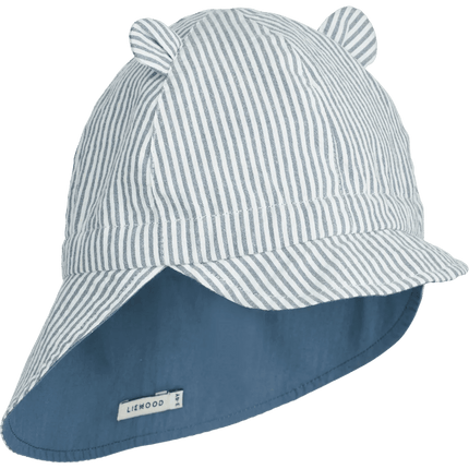 Liewood Zonnehoedje Baby Gorm Omkeerbare Blue Wave / Crème De La Crème koop je bij Babywinkel