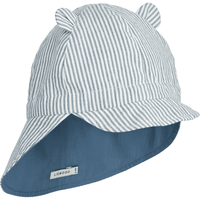 Liewood Zonnehoedje Baby Gorm Omkeerbare Blue Wave / Crème De La Crème koop je bij Babywinkel