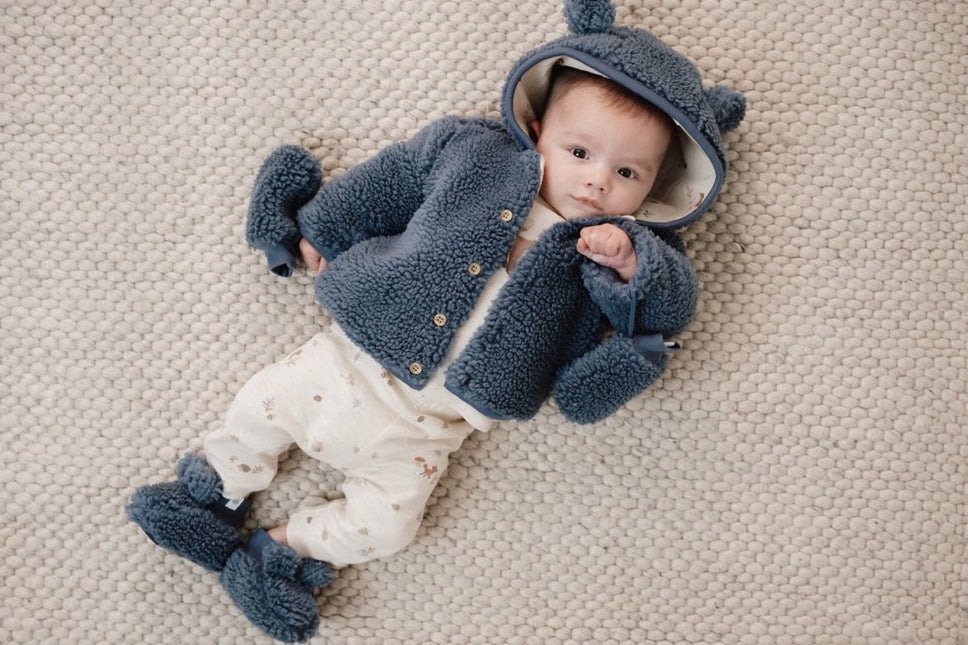 Little Dutch Babyjasje Teddy Stone Blue - Babywinkel - 8721122583494
