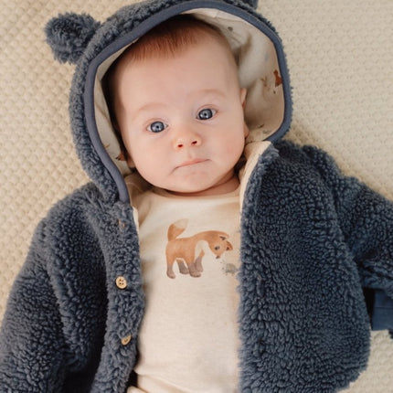 Little Dutch Babyjasje Teddy Stone Blue - Babywinkel - 8721122583494