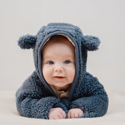 Little Dutch Babyjasje Teddy Stone Blue - Babywinkel - 8721122583494