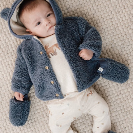 Little Dutch Babyslofjes Teddy Stone Blue - Babywinkel - 8721122583722