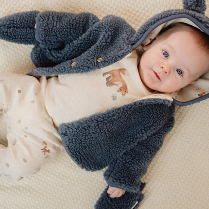 Little Dutch Babyslofjes Teddy Stone Blue - Babywinkel - 8721122583722