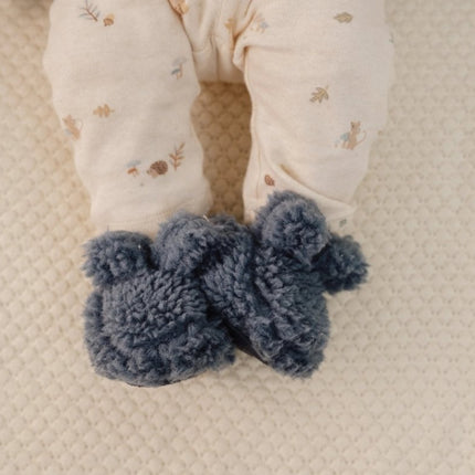 Little Dutch Babyslofjes Teddy Stone Blue - Babywinkel - 8721122583722
