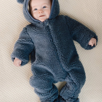 Little Dutch Babyslofjes Teddy Stone Blue - Babywinkel - 8721122583722