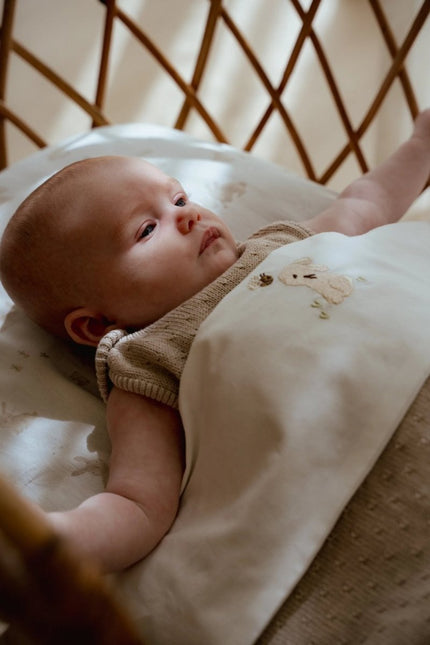 Little Dutch Wieglaken Baby Bunny Wit Geborduurd koop je bij Babywinkel